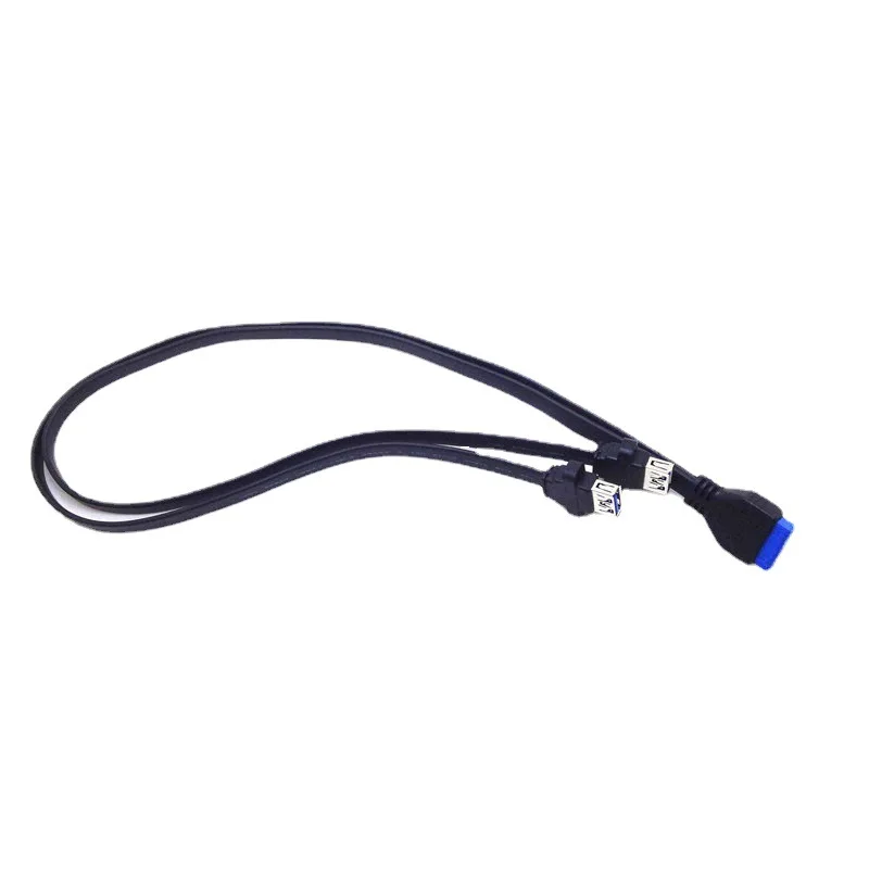 1pc Dual 2 Port USB 3.0 Front Panel Extension Cable A Type Female to 20 Pin Box Header Female Slot Adapter Cable - 画像 (3)