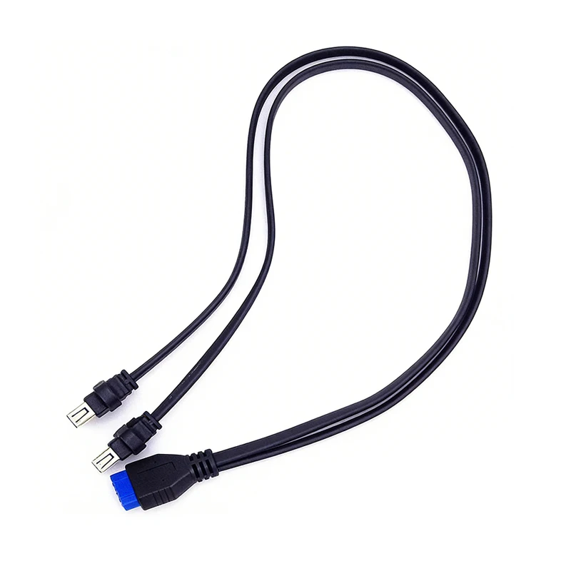 1pc Dual 2 Port USB 3.0 Front Panel Extension Cable A Type Female to 20 Pin Box Header Female Slot Adapter Cable - 画像 (5)