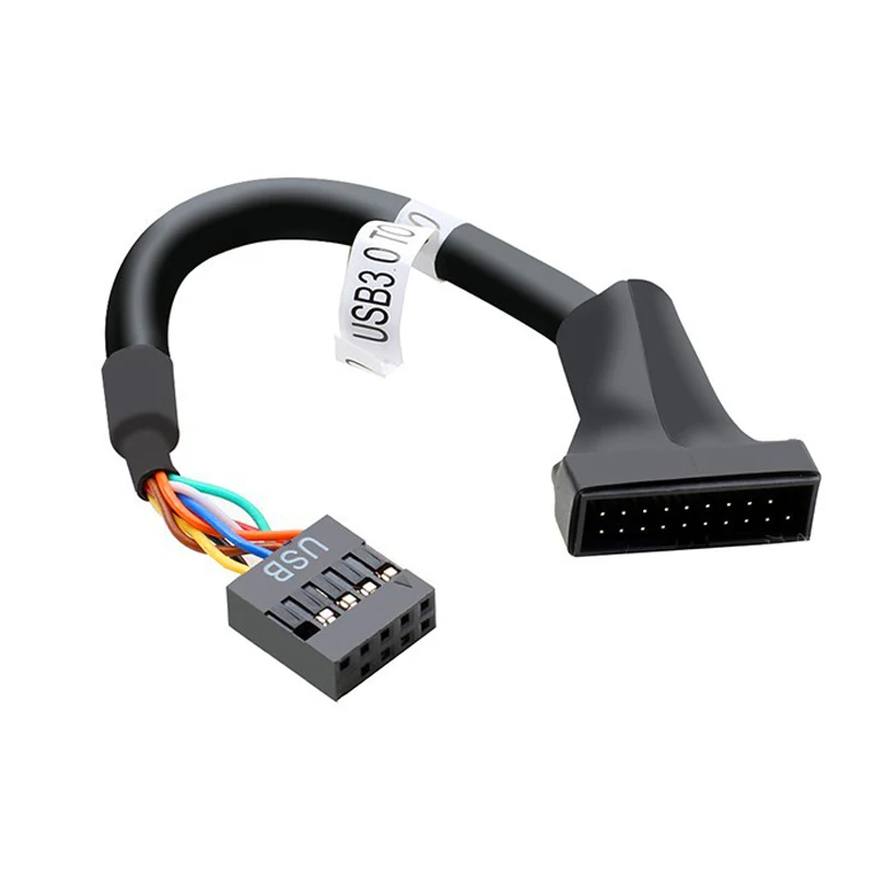 1Pcs USB 2.0 Motherboard IDC 9pin female to USB 3.0 19/20 Pin male Adapter,mainboard USB 3.0 20 Pin Header to USB 2.0 9Pin Cable - Imagen 2