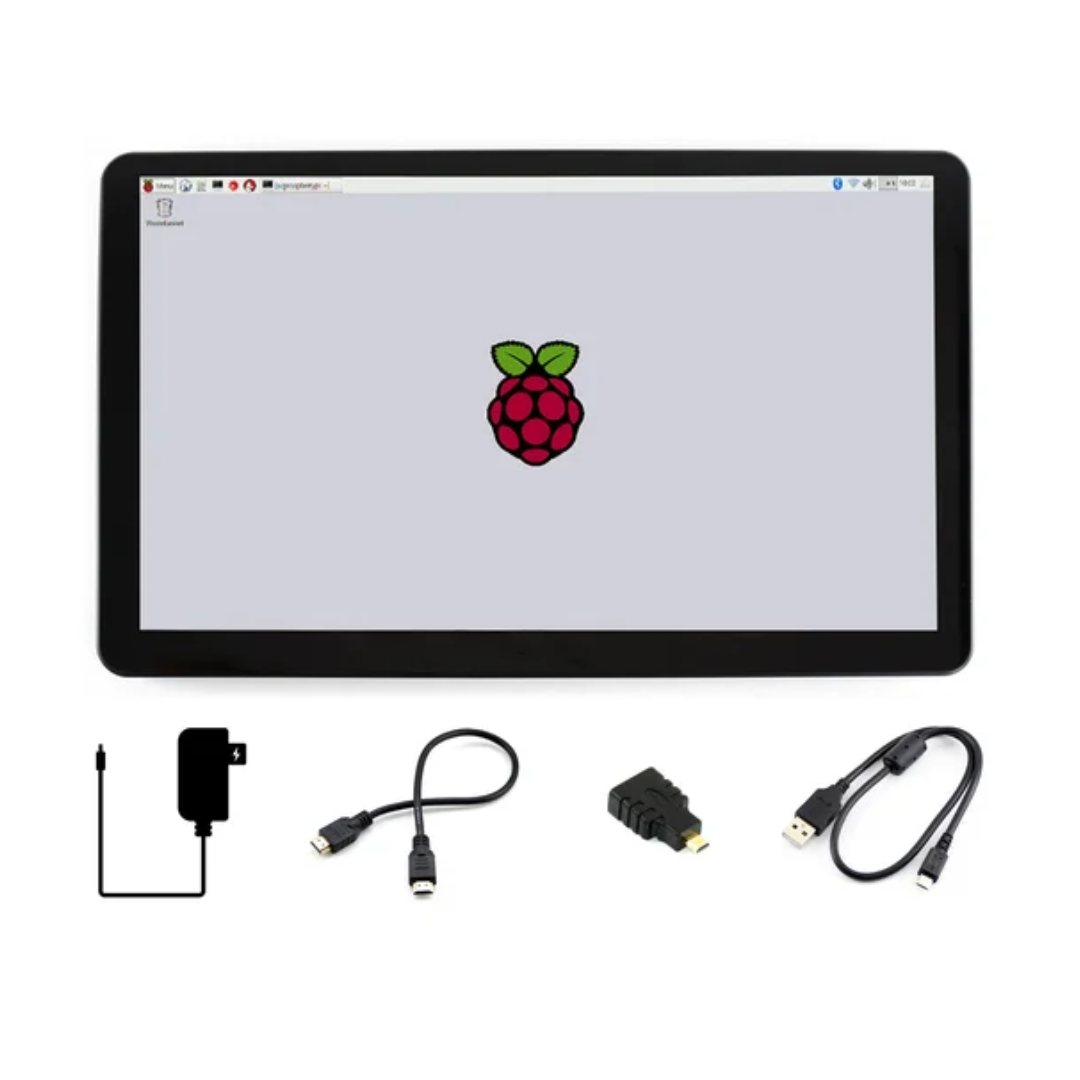 Pantalla LCD táctil IPS de 15,6 pulgadas con resolución 1920 × 1080 y cubierta de cristal templado. Pantalla Full HD para Raspberry Pi BB Black, monitor portátil
