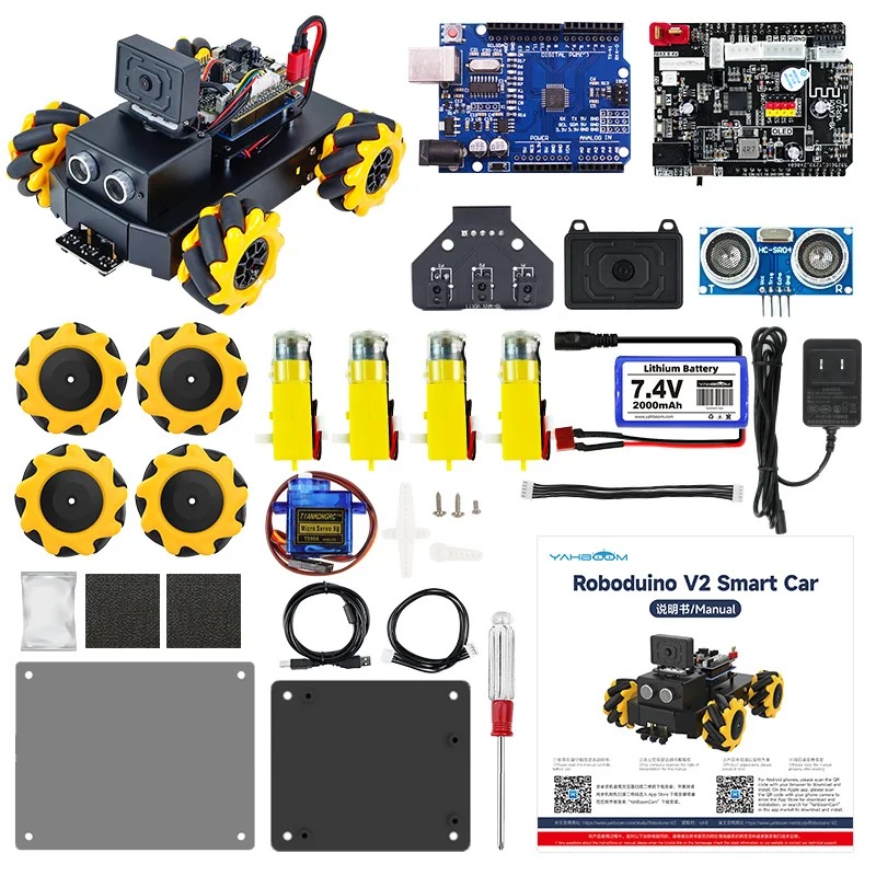 360 degree omnidirectional movement Roboduino V2 mental robot car with real-time video transmission function based on U-N-O R3 - 画像 (4)