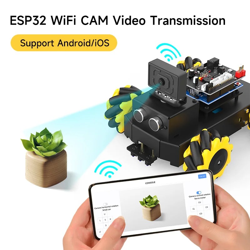 360 degree omnidirectional movement Roboduino V2 mental robot car with real-time video transmission function based on U-N-O R3 - 画像 (2)