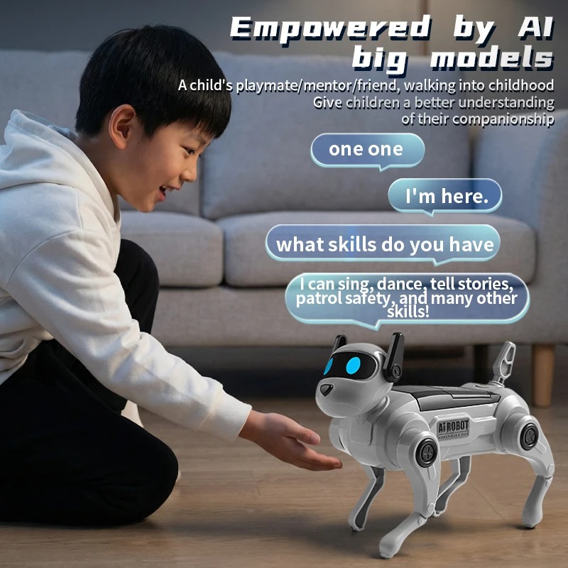 AI Robot Dog DIY Assembly Voice Science Experiment Kit Electronic Toy Dog Educational Toys for Kids Gifts - Imagen 2