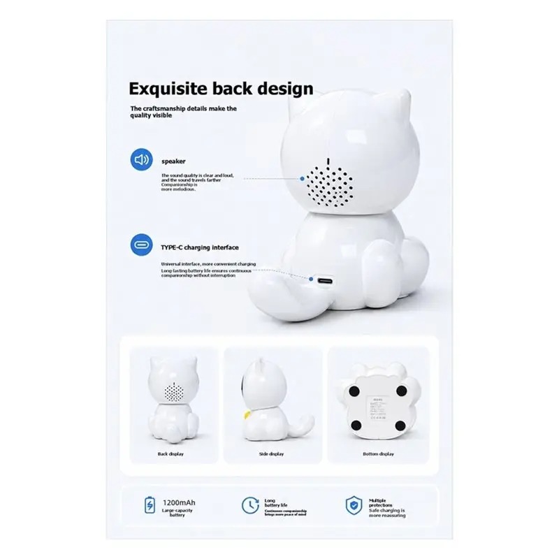 AI Robot Echo Ear Learning Education AI Assistant Chatbot Emotional Interactive Companion Gift For Children - 画像 (3)