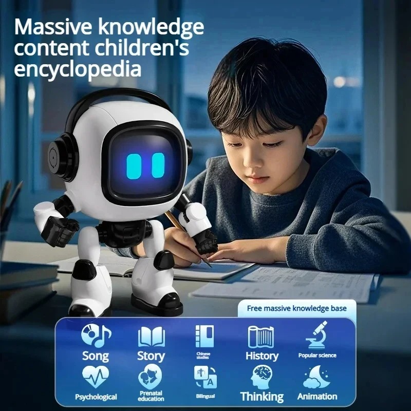 AI Voice Recognition Interactive Desk Robot Talking Companion Learning Educational Game Robot Toy For Boys Girls Gift - Image 6