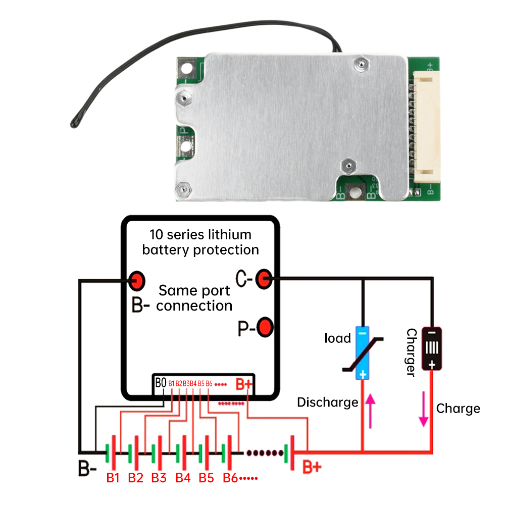 10S 36V 30A Lifepo4 Li-Ion Lto Battery Smart BMS lithium Battery Protection Board Short Circuit Protection Common/SPLIT Port — reference image 4