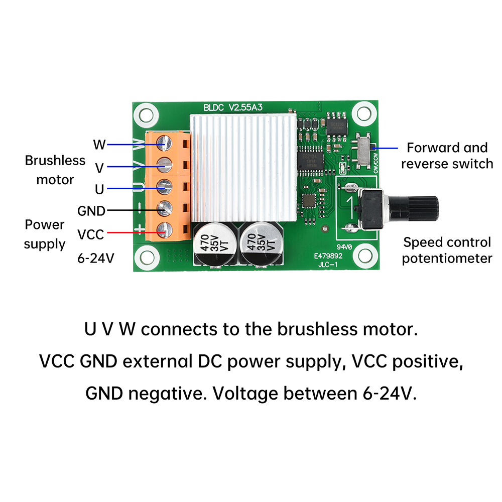 75W/200W High Quality DC Brushless Motor Control Board 6V12V24 Volt CD Drive Fan Motor Governor DIY Accessories — reference image 6