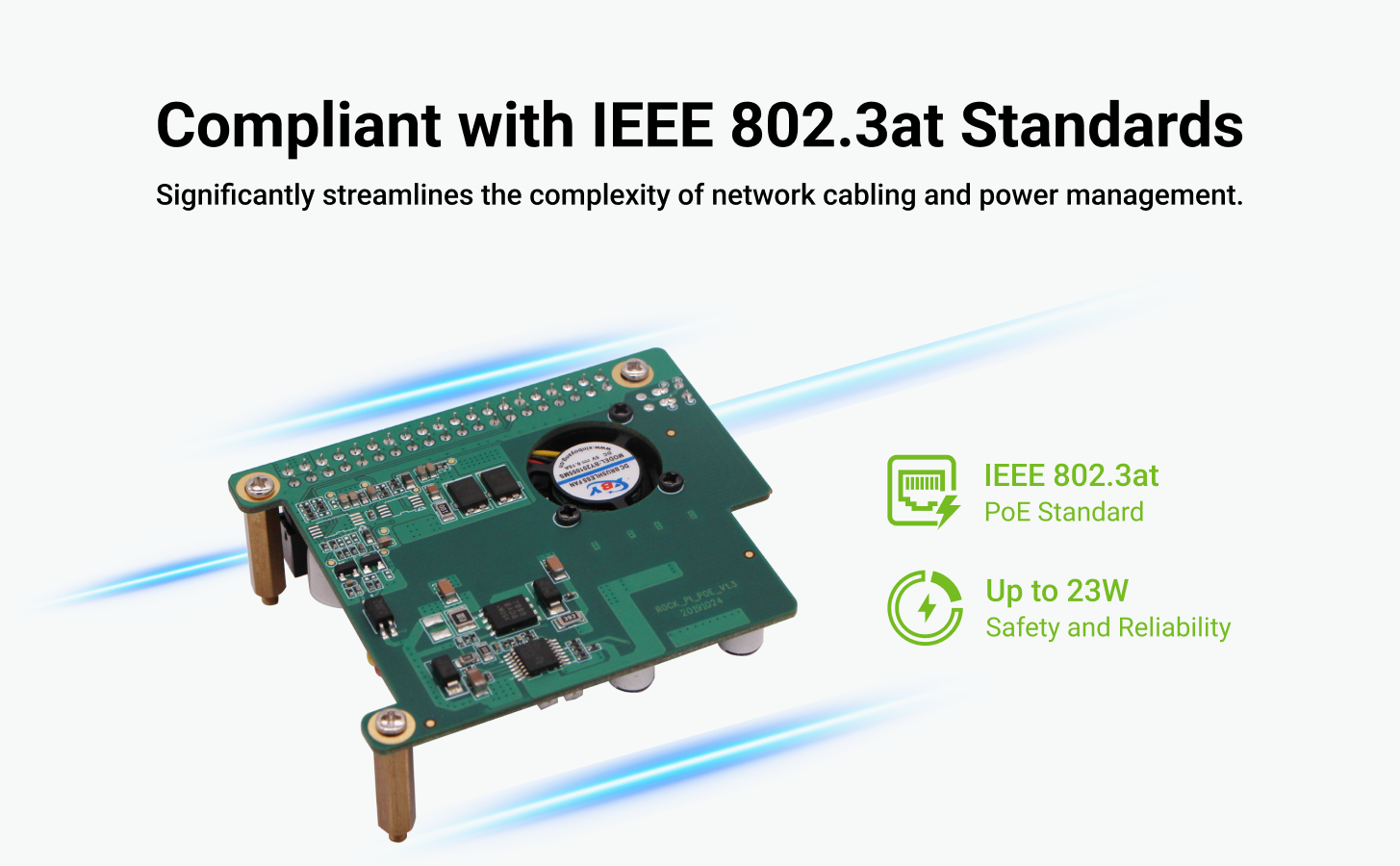 Radxa 23W PoE HAT, Compatible with ROCK 4B / 4B+ / 4SE — reference image 2
