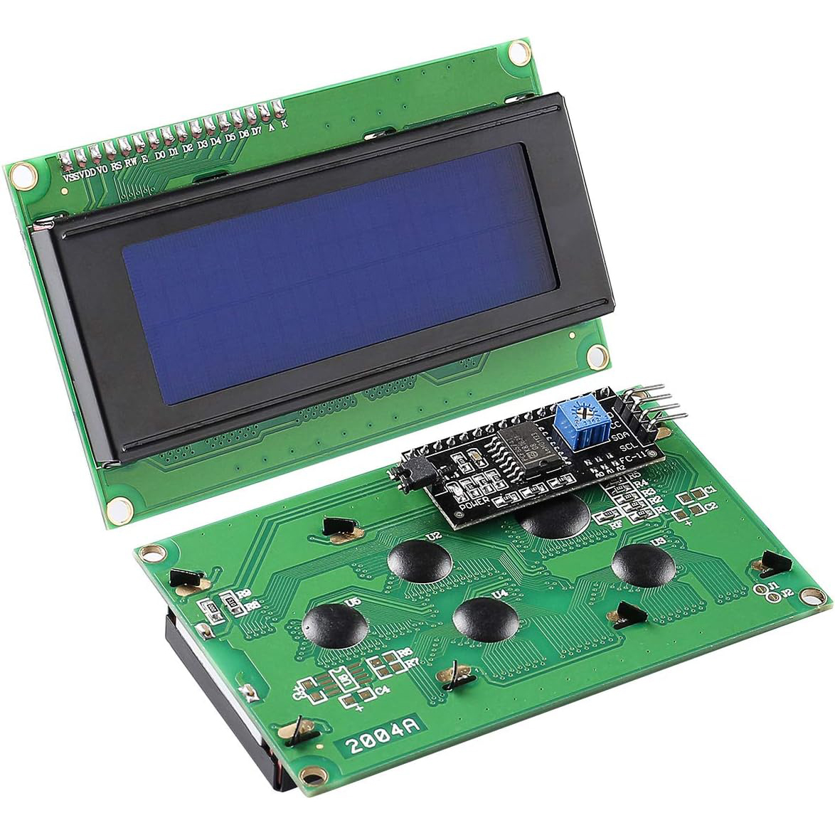20×4 2004 LCD Display Module with IIC/I2C Serial Interface Adapter IIC I2C TWI Serial 2004 20×4 LCD Module Shield for Arduino R3 — reference image 2