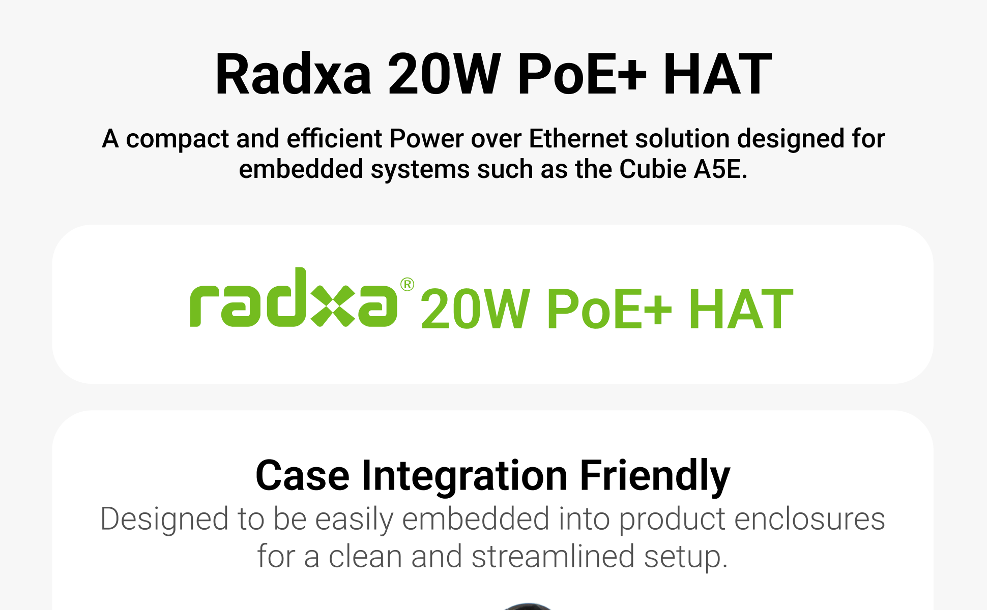 Radxa 20W PoE+ Module compact for CUBIE A5E — reference image 1