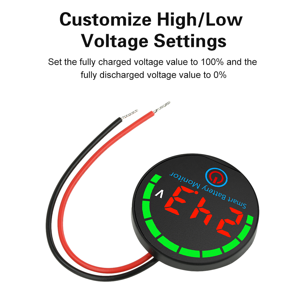 DC 7-55V Circular LED Indicator Voltage/Charge Monitor Level Indicator Voltage Battery Charging Tester Acid Lithium Battery — reference image 1