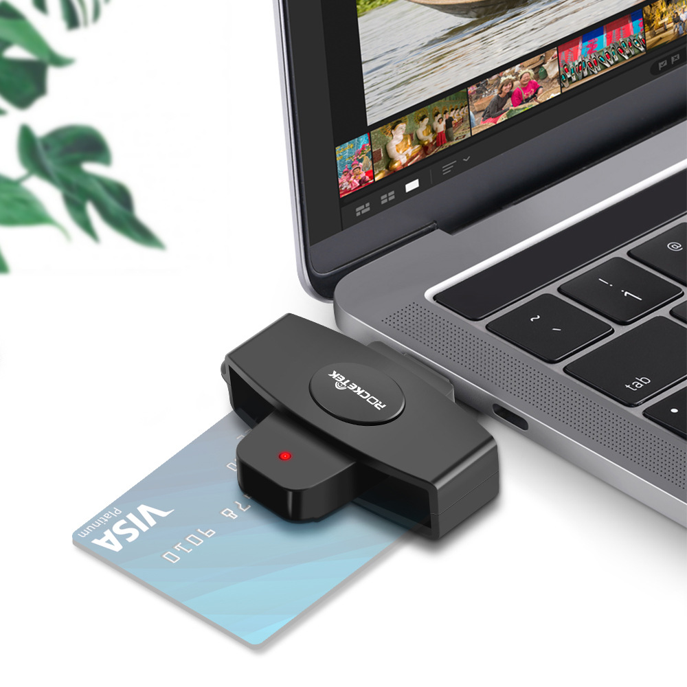 Rocketek CSCR3 Smart CAC Card Reader Type-c Bank Tax Declaration SIM Card/IC Card ID Card Reader — reference image 3