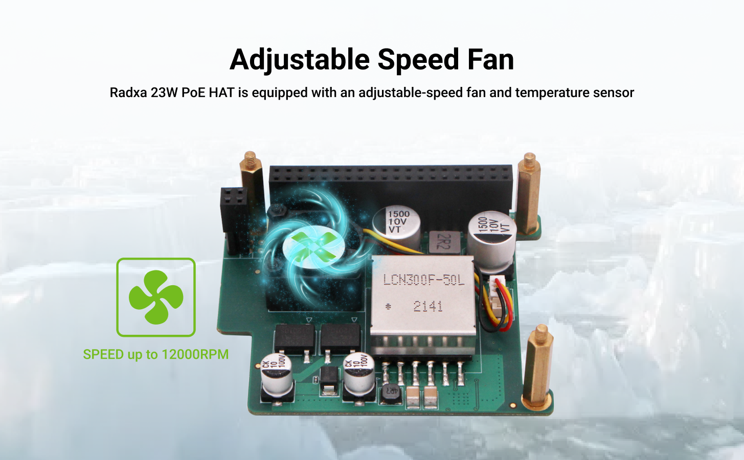 Radxa 23W PoE HAT, Compatible with ROCK 4B / 4B+ / 4SE — reference image 3