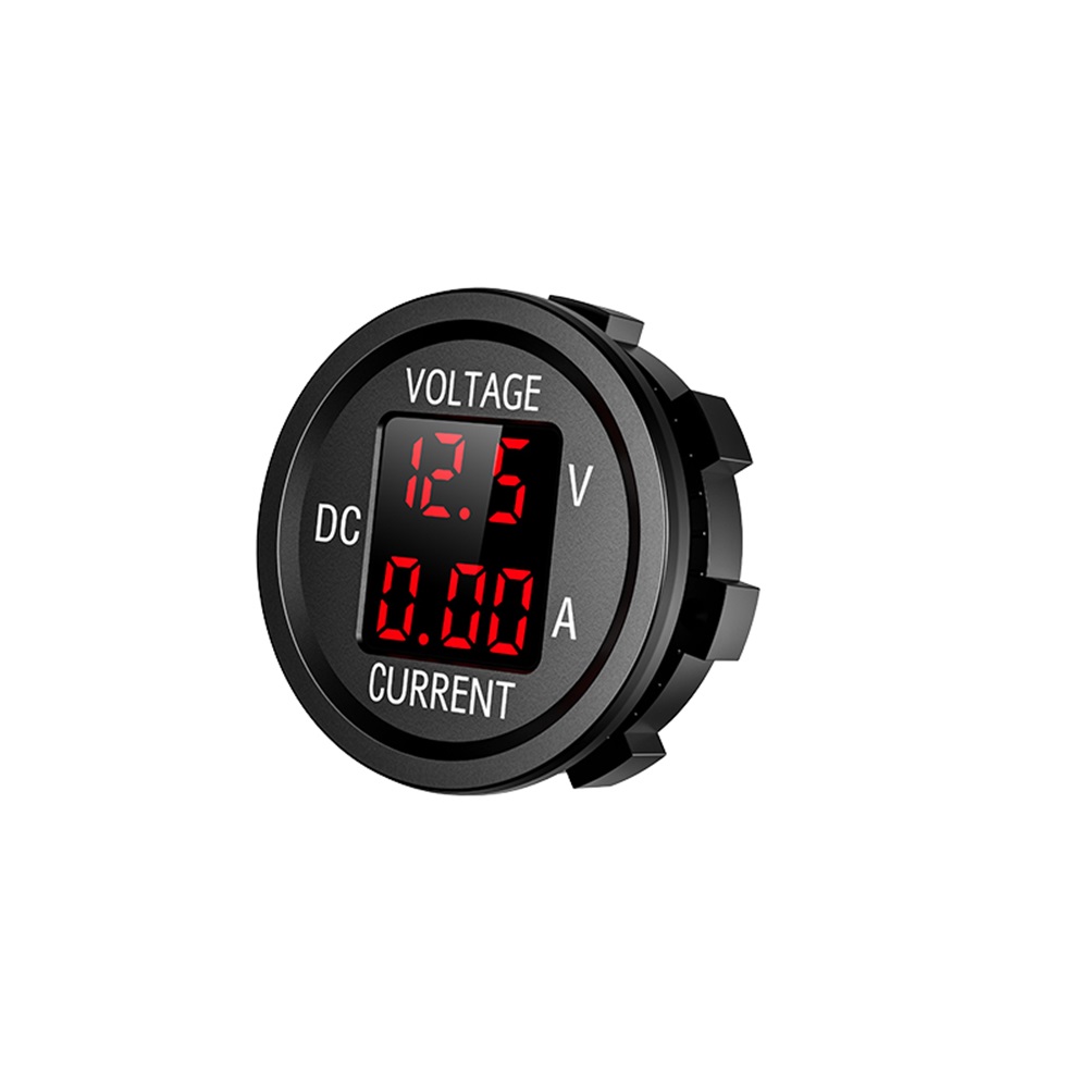 DC 5-48V Car Motorcycle Voltmeter Ammeter Mini Digital Waterproof LED Panel Tester Display Round Volt Meter Gauge For 12V Truck — reference image 14