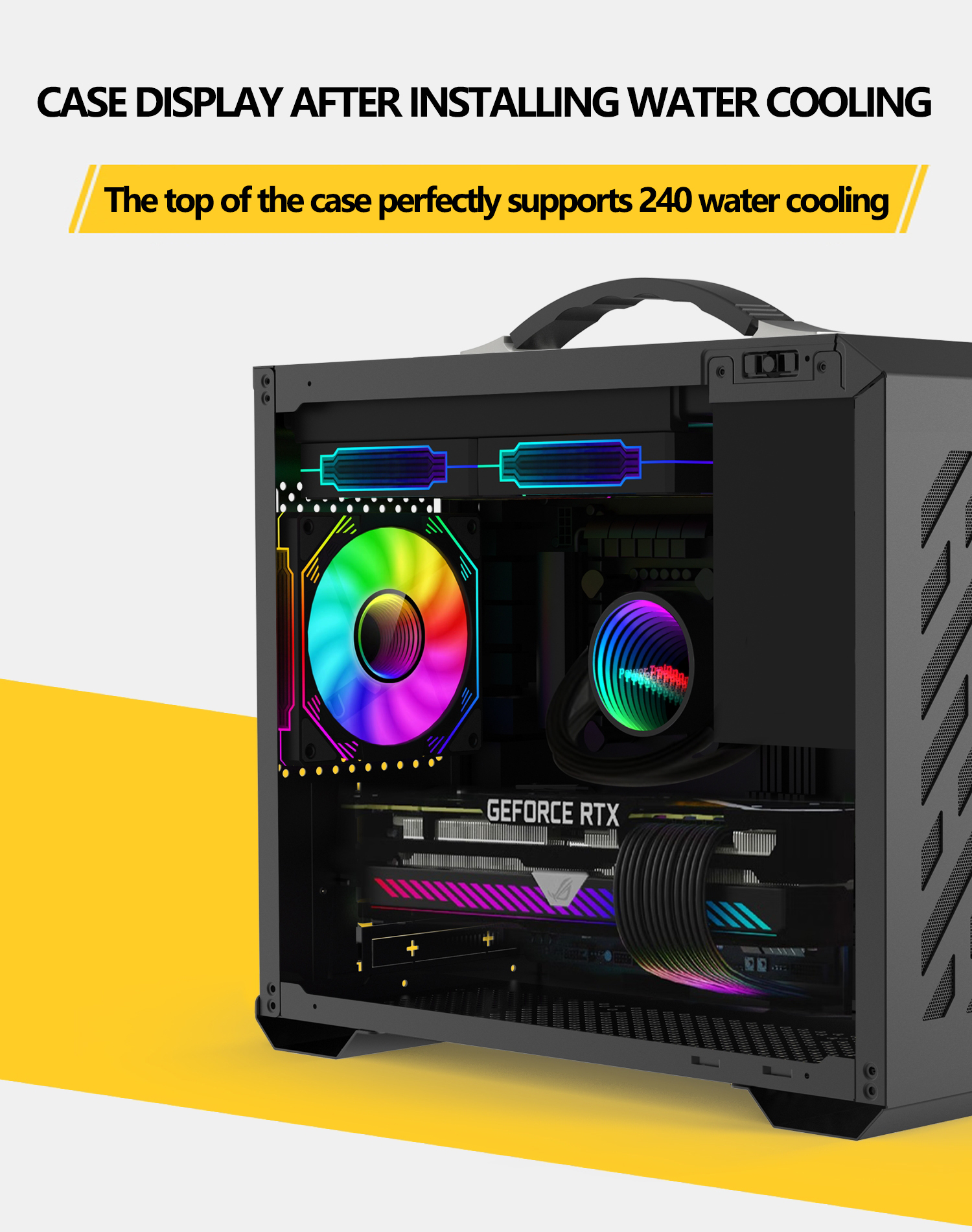 Power Train X200 MINI-ITX Handheld Computer Case Glass Side Transparent Case 240 Water Cooled MATX Desktop Small Host Case — reference image 9