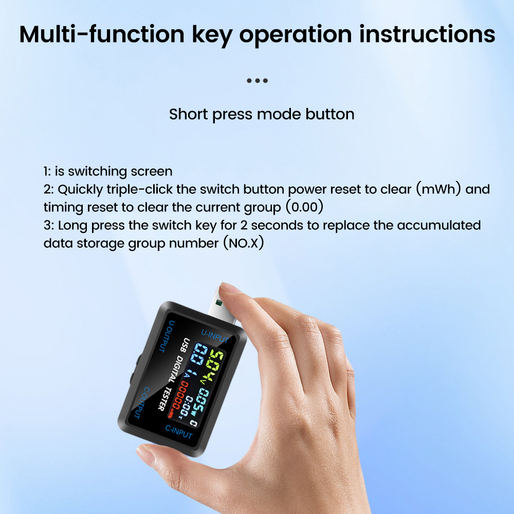 USB Tester 10 in 1 DC Digital Voltmeter Amperimetro Current Meter Volt Ammeter Detector Power Bank Charger Indicator Type C USB — reference image 2