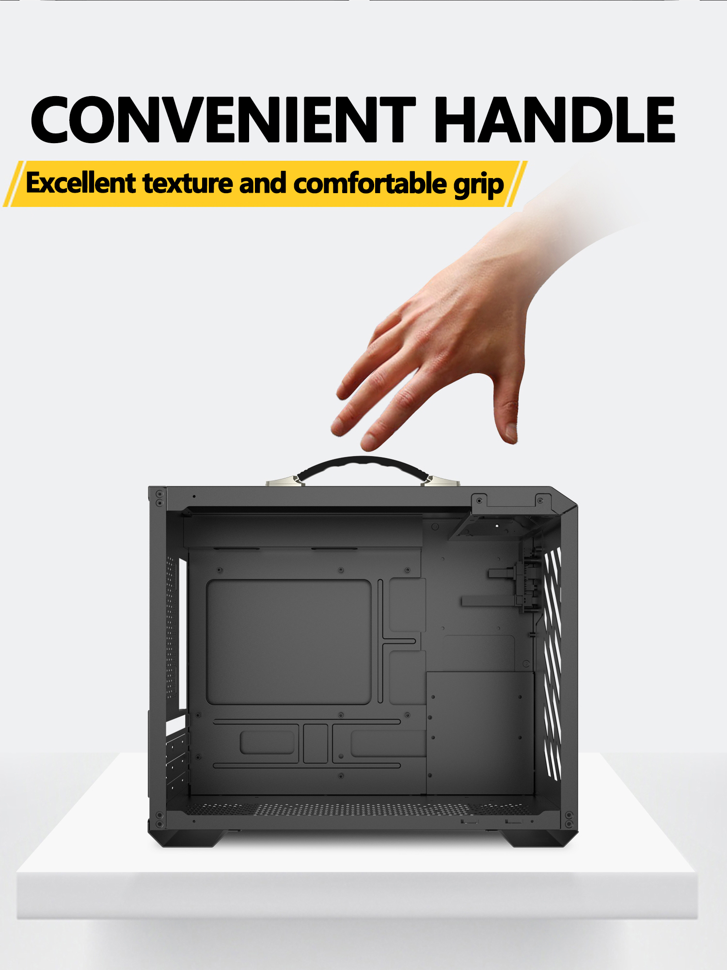 Power Train X200 MINI-ITX Handheld Computer Case Glass Side Transparent Case 240 Water Cooled MATX Desktop Small Host Case — reference image 1