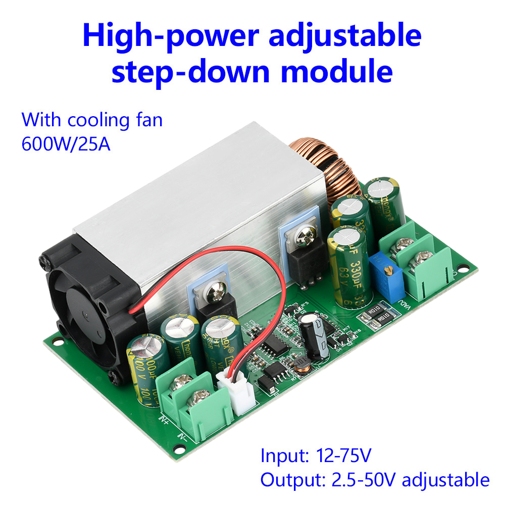 DC12-75V 600W 25A DC-DC Buck Constant Voltage Constant Current Converter Buck Regulator Adjustable Power Module — reference image 1