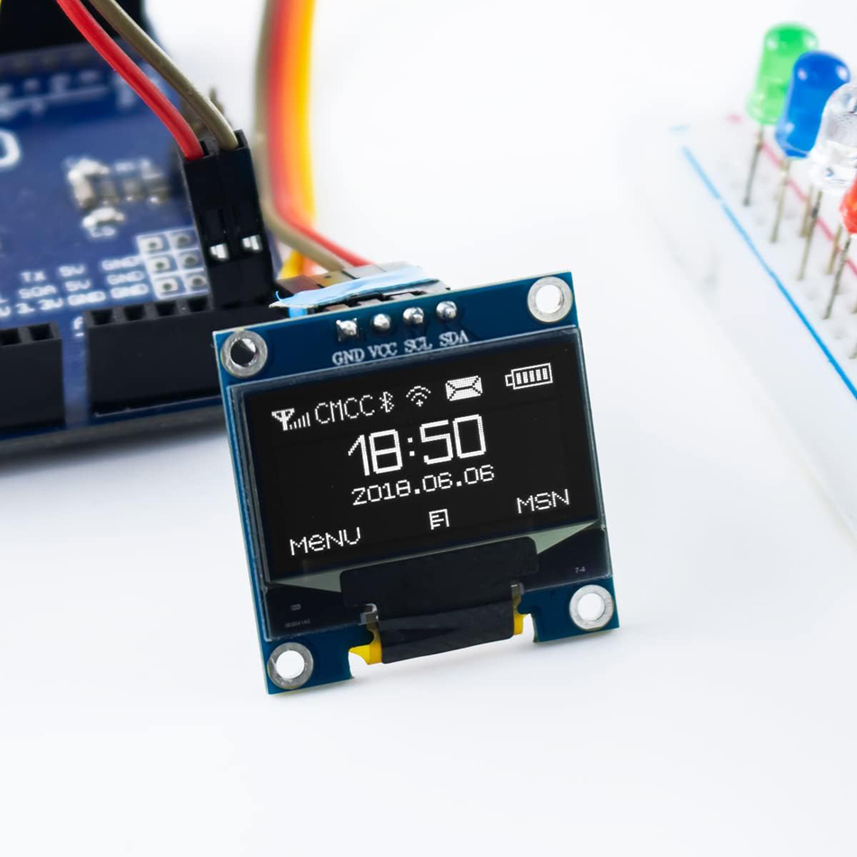 0.96-inch OLED Display Module – I2C/IIC 128×64 SSD1306 Compatible with Arduino, ESP32, ESP8266 | 3.3V/5V Blue/White/Yellow — reference image 6