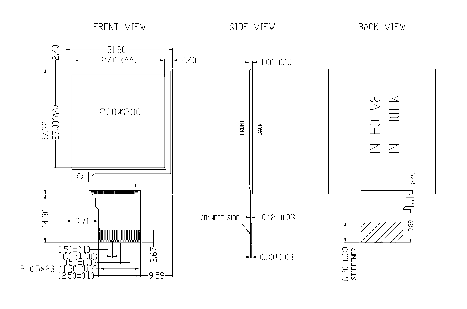 1.54 inch E-paper Screen four color yellow and red 200×200 E-ink Display — reference image 1