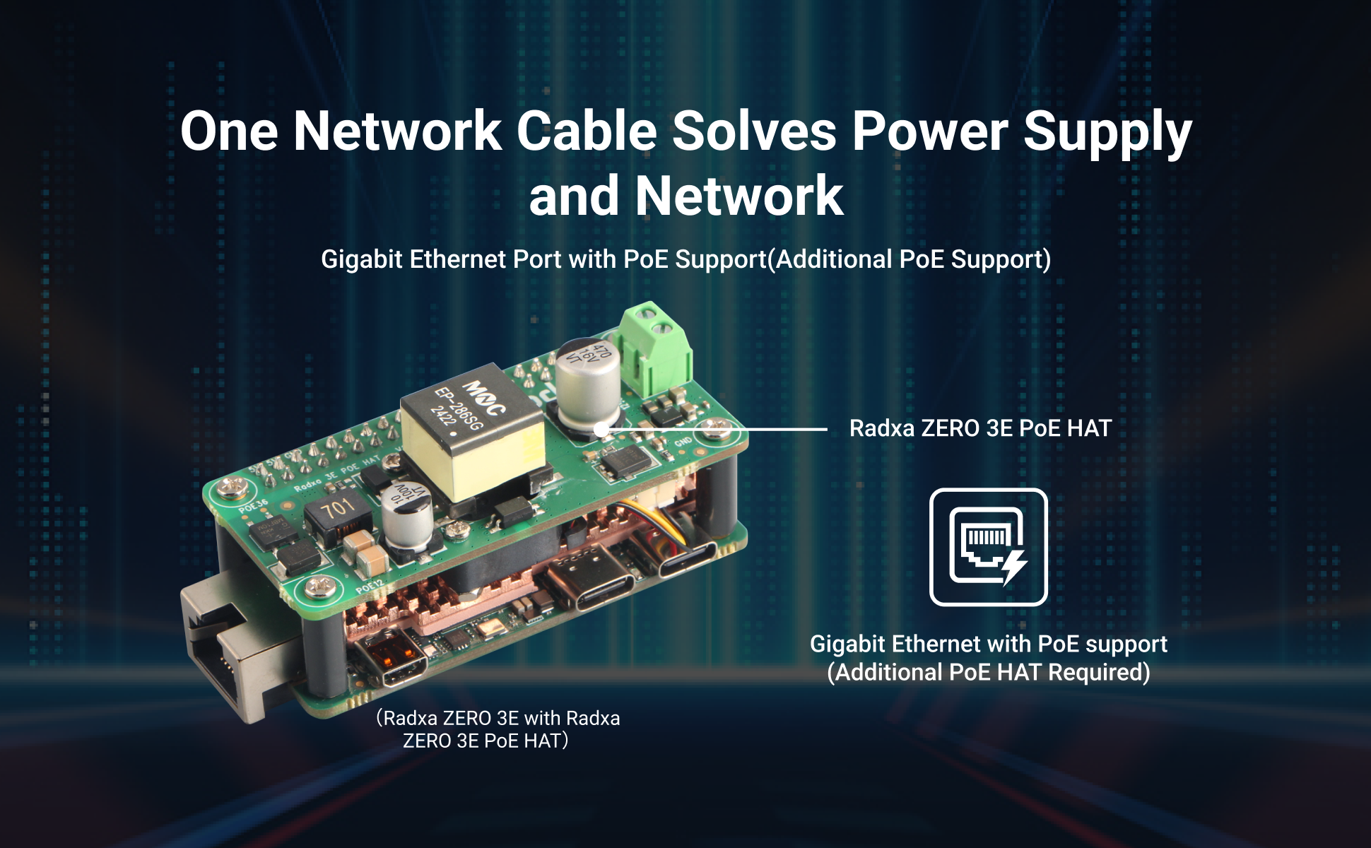 Radxa ZERO 3E RK3566 4-core CPU SBC, GPU, NPU, HDMI with 1080P Output, and Gigabit Ethernet, Single Board Computer — reference image 6