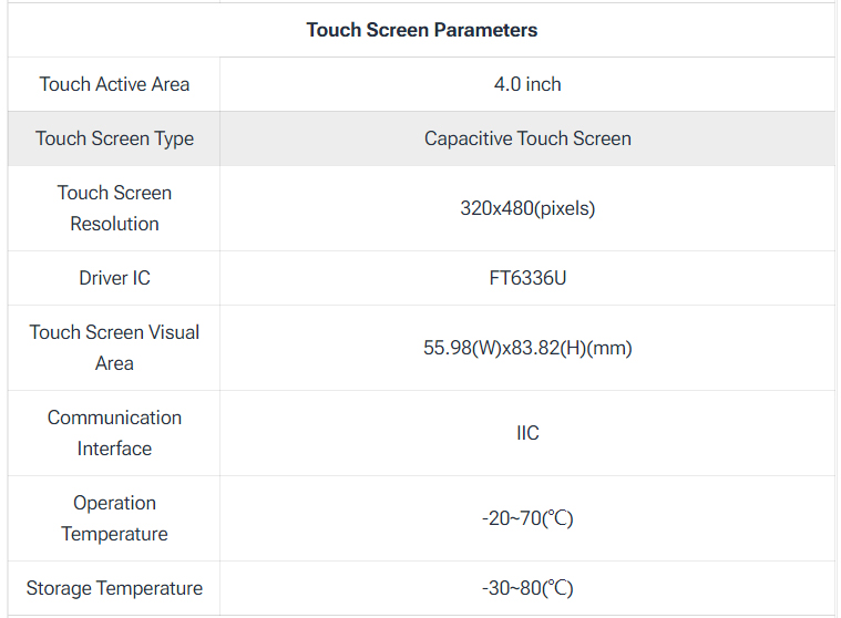 4.0 Inch 320X480 SPI TFT LCD Module ESP32 Display ST7796 TN Capacitive Touch LCD Screen for Arduino Mega2560 C51 STM32 ESP32 — reference image 8