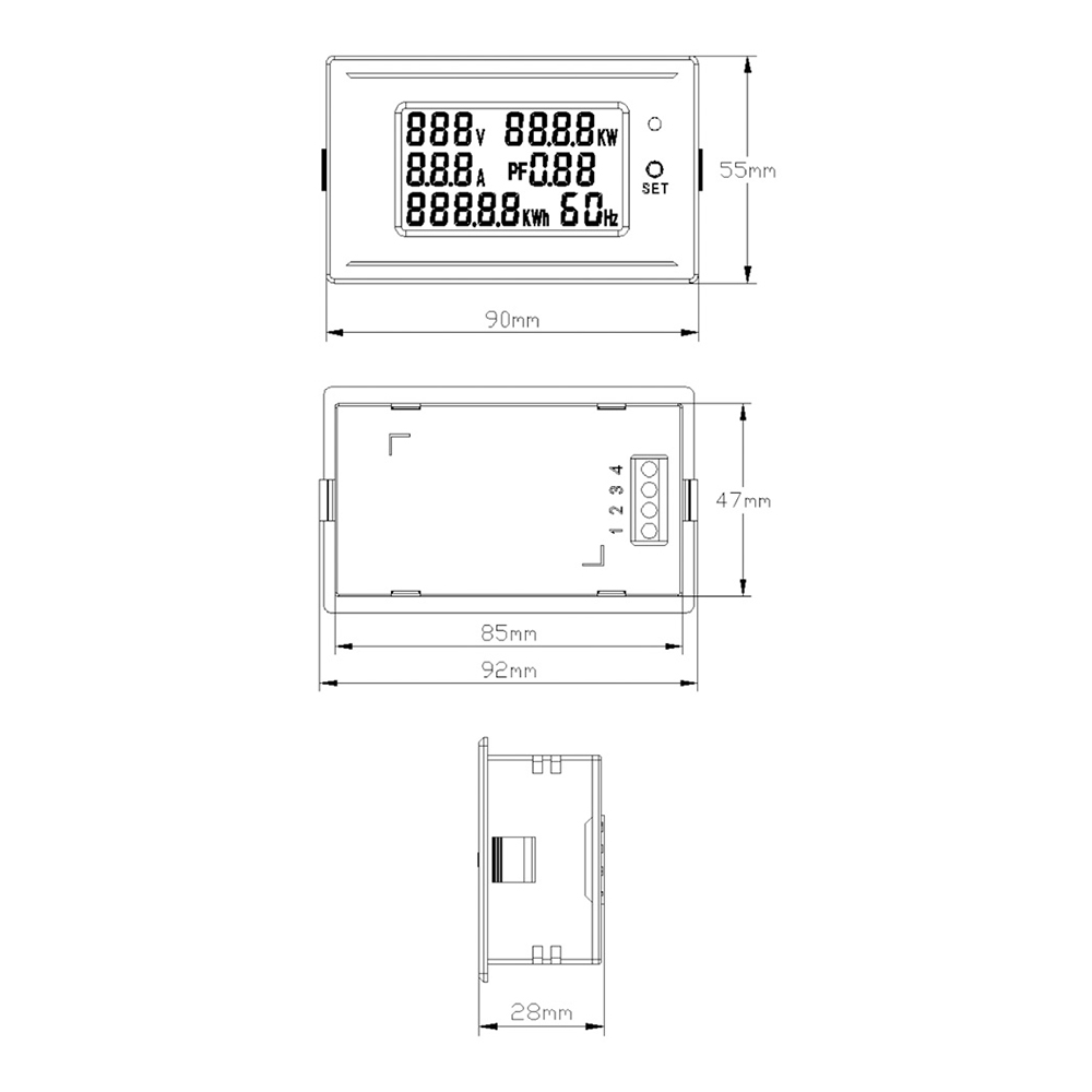 1100W/2200W/4400W/22000W Voltmeter Ammeter AC 5A/10A/20A/100A Power Electricity Meter HD Digital Display Voltage Current Meters — reference image 11
