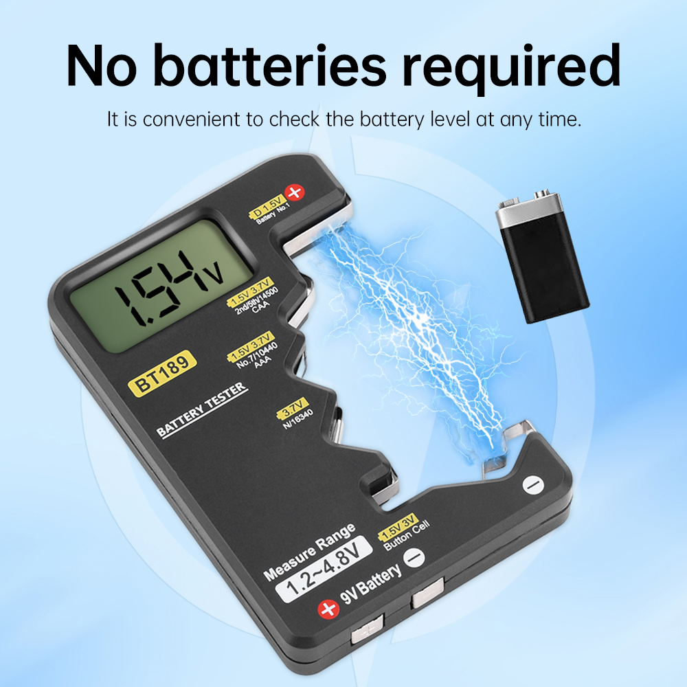 BT189 Ultra-small Battery Tester 9V AAAAA Button Cell Universal Household LCD Digital Display Battery Tester Power Bank Detector — reference image 11