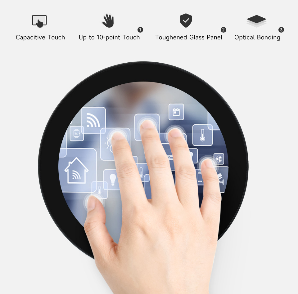 4inch HDMI Round Touch Display for Raspberry Pi/Jetson Nano/PC, High Resolution 720×720 IPS 10-Point — reference image 5
