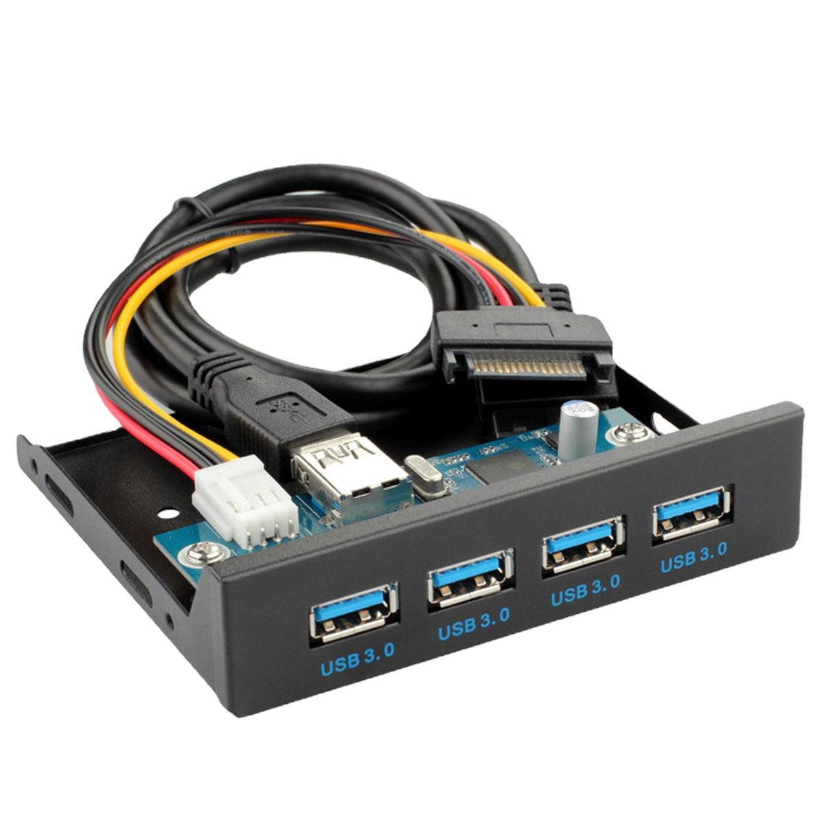 USB 3.0 HUB 4 Ports HUB Front Panel to Motherboard 20Pin 19Pin Header Connector Cable Compatible for 5.25″ CD-ROM Bay — reference image 4