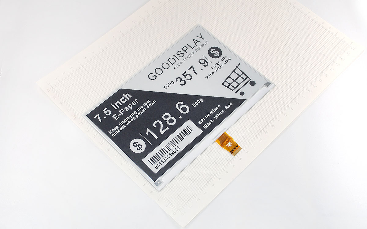 7.5 inch E-Paper Screen Module 4-Grayscale 800×480 E-Ink Display HAT 1.5s Fast Refresh SPI Interface — reference image 3