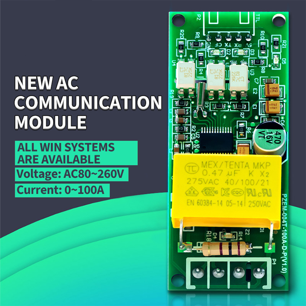 PZEM-004T 100A AC 80-260V Digital Voltmeter Ammeter Wattmeter Digital Multifunctional Test Pulse Communication TTL Serial Module — reference image 1