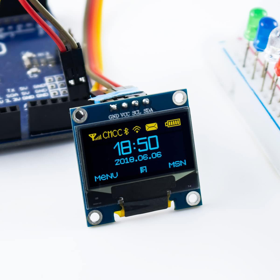 0.96-inch OLED Display Module – I2C/IIC 128×64 SSD1306 Compatible with Arduino, ESP32, ESP8266 | 3.3V/5V Blue/White/Yellow — reference image 3