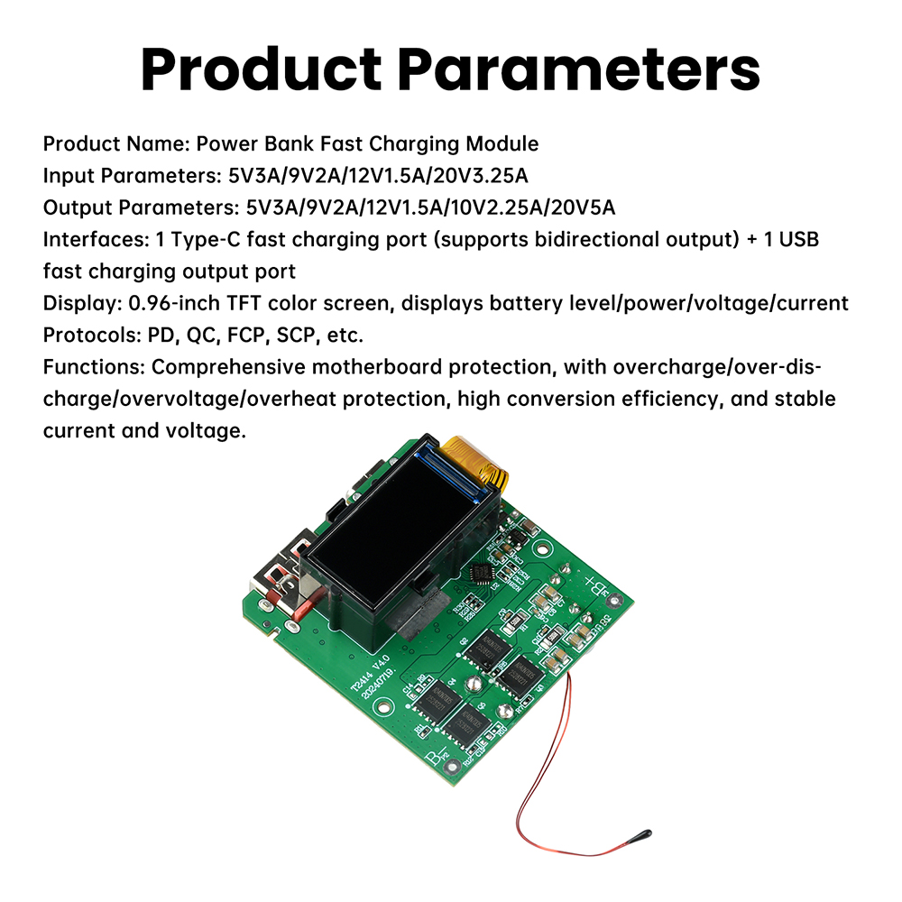 4S PD100W Fast Charging Module USB or Type-C Mobile Power Bank 18650 Charging Module DIY Mainboard Mobile Board — reference image 11