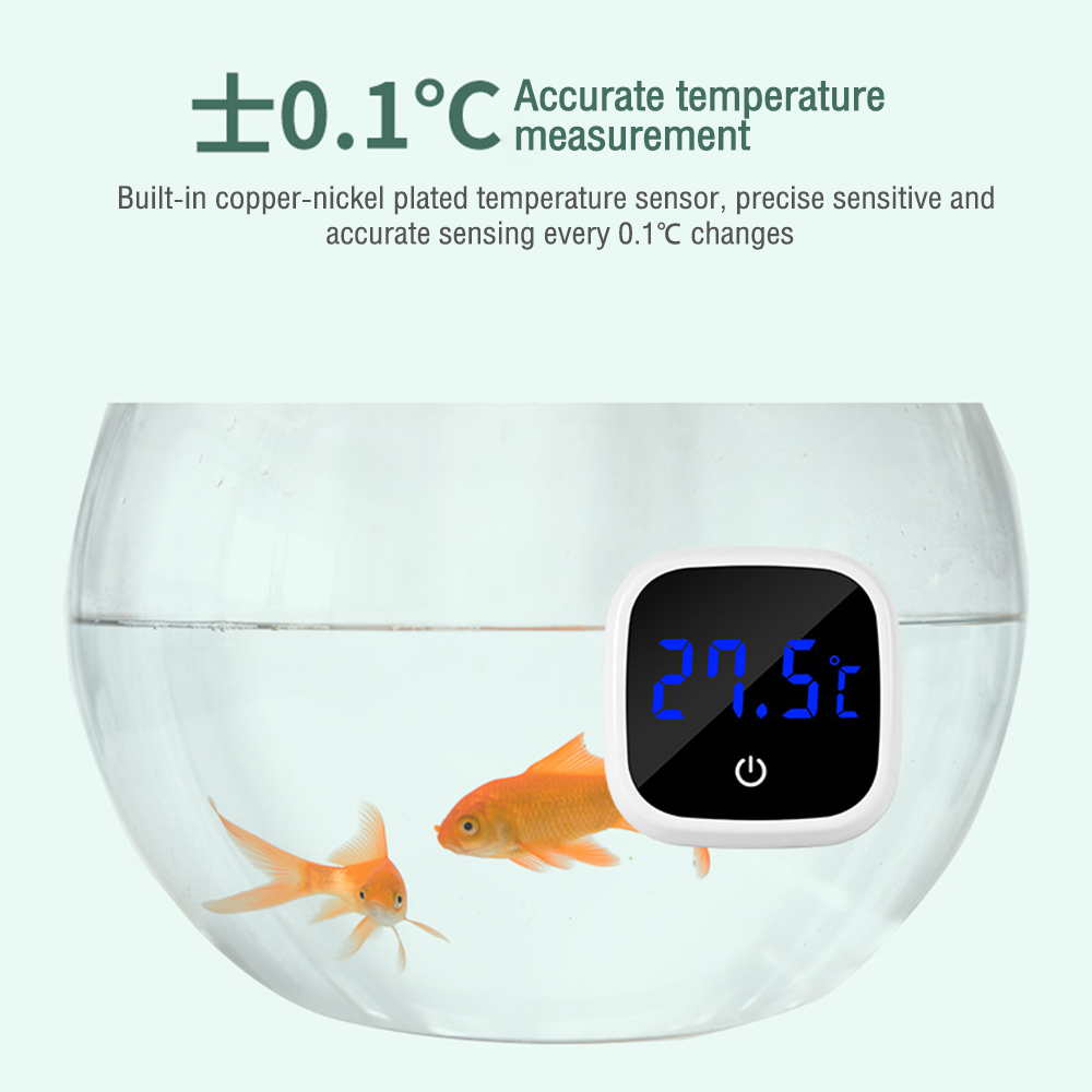 Fish Tank Thermometer High-precision Led Digital Display Electronic Aquarium Thermometer Tester Meter Gauge Dual Display White — reference image 2
