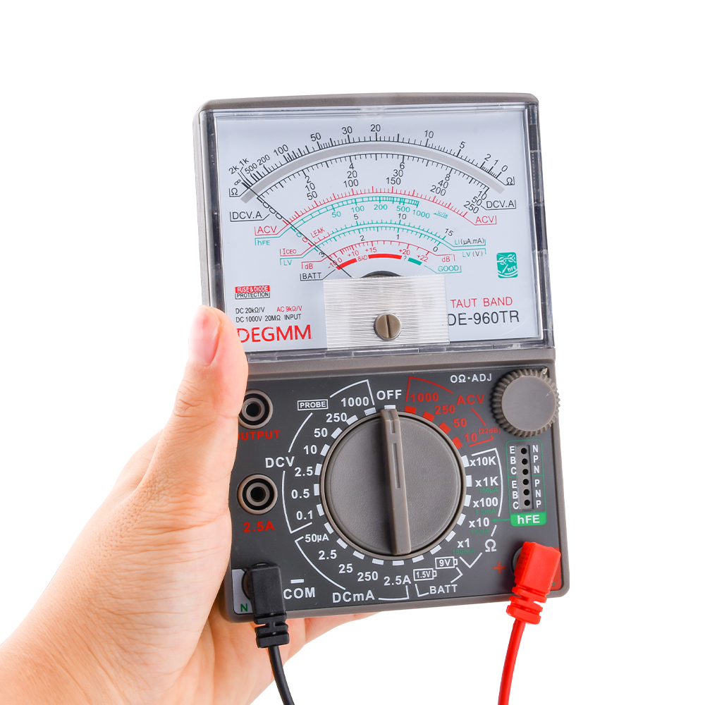 DE-960TR Pointer Mechanical Analog Multimeter Multi-Function AC DC Volt Ohm Current Electrician Maintenance Universal Test Meter — reference image 9