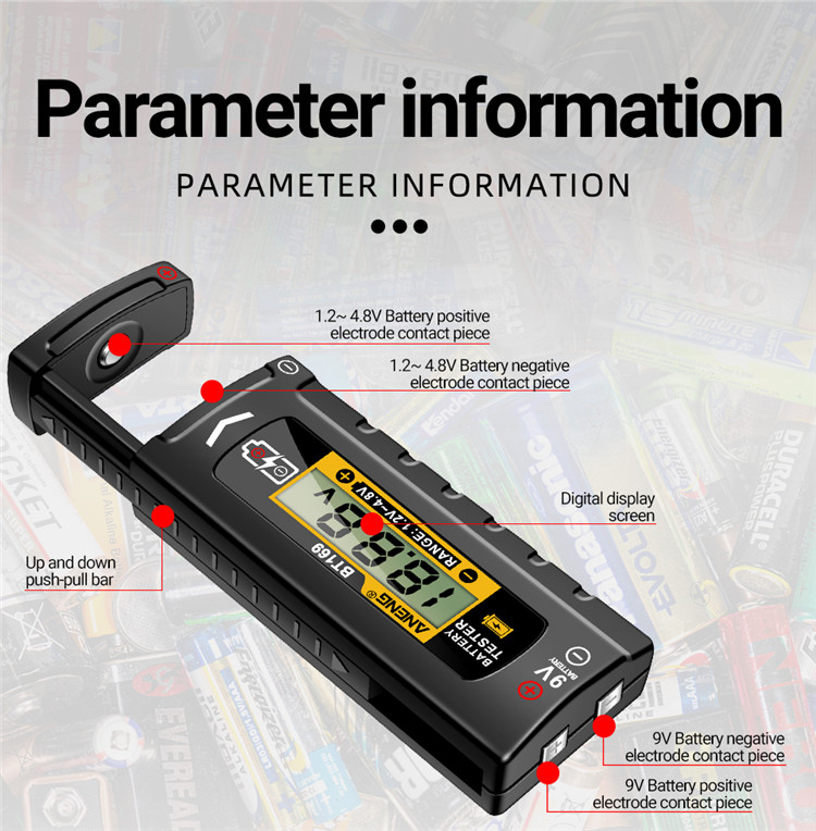 ANENG BT167 Battery Tester LCD Display C AA AAA D 9V 1.5V Universal Button Cell Detector Volt Test Checker Power Diagnostic Tool — reference image 16