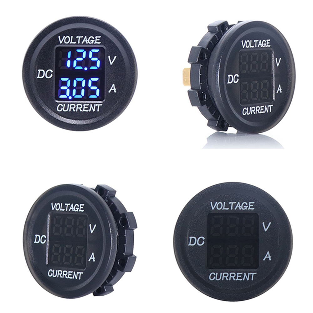 DC 5-48V Car Motorcycle Voltmeter Ammeter Mini Digital Waterproof LED Panel Tester Display Round Volt Meter Gauge For 12V Truck — reference image 8