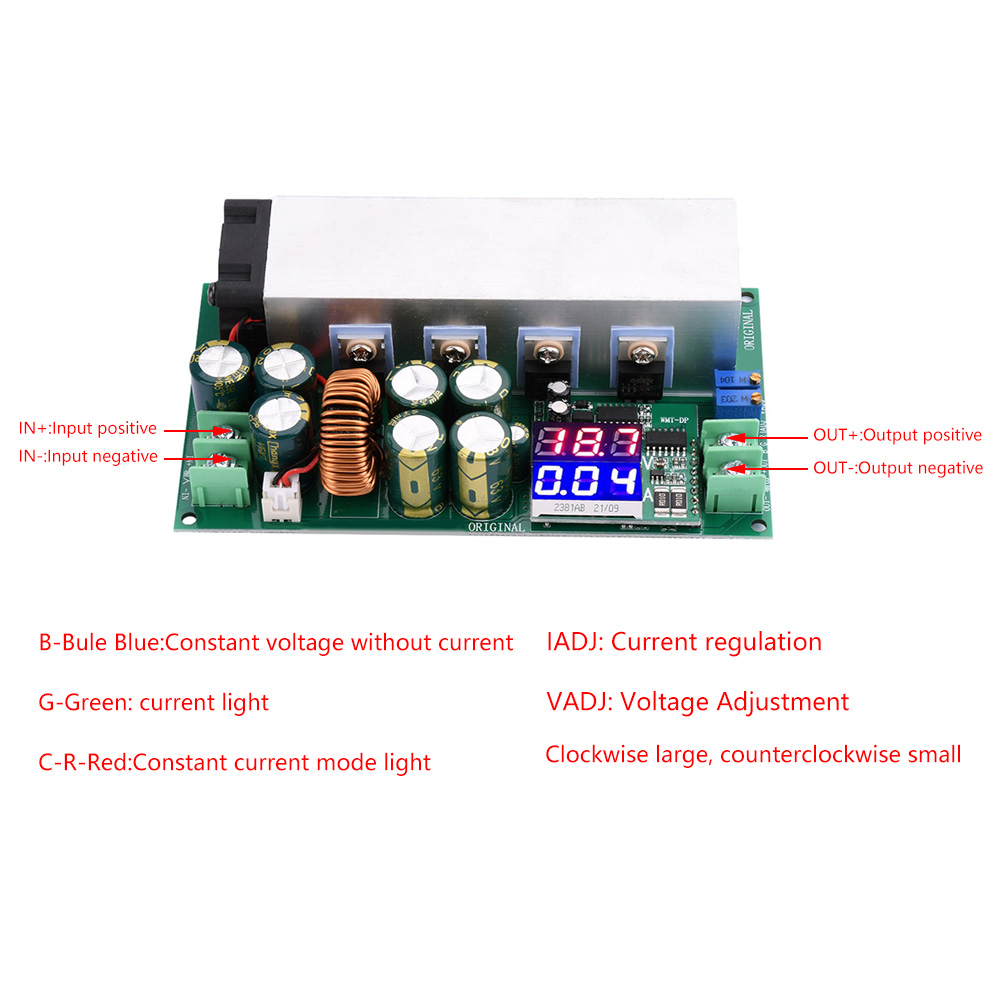 DC-DC High Power 600W Adjustable Step-down Power Supply Module With Fan 12V-80V To 2.5V-50V Buck Converter 25A Constant Current — reference image 8