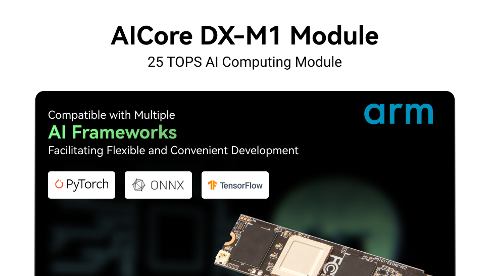 Radxa AICore DX-M1, AI Acceleration Module, DeepX DX-M1, 25 TOPS, 4GB LPDDR5 RAM — reference image 1
