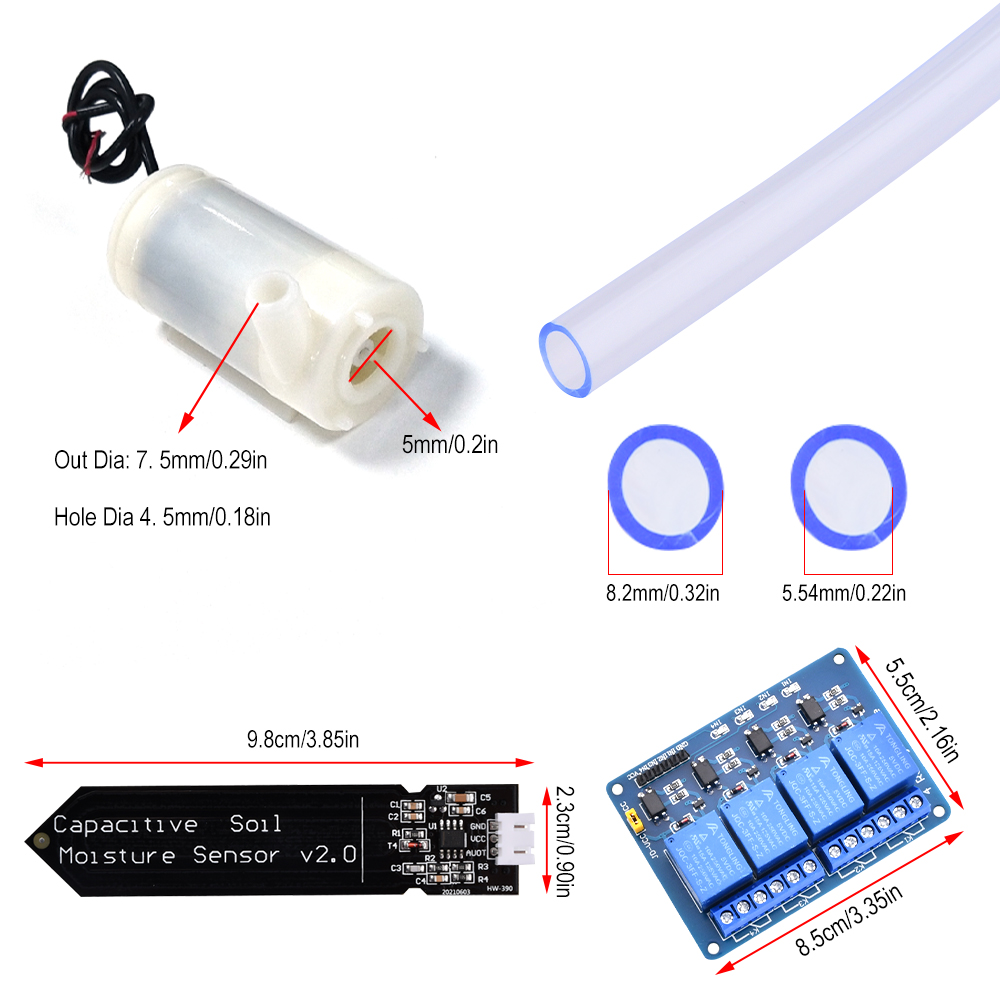 DIY Automatic Irrigation System Self Watering DIY Kit Garden Greenhouse Flower Water Pump Soil Moisture Sensor Relay Module — reference image 2