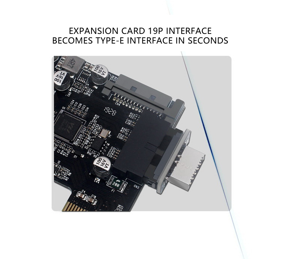 PH73S Motherboard USB3.019P/20P To Type-E 90 Degree Adapter Chassis Front Type-C Plug-In Port — reference image 5
