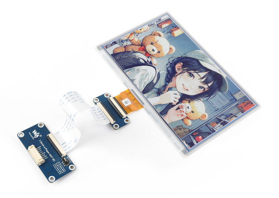 7.3 inch E-Ink Spectra 6 (E6) Full Color E-Paper Display, Low Power Consumption, 800×480 Pixels, SPI Communication — reference image 1