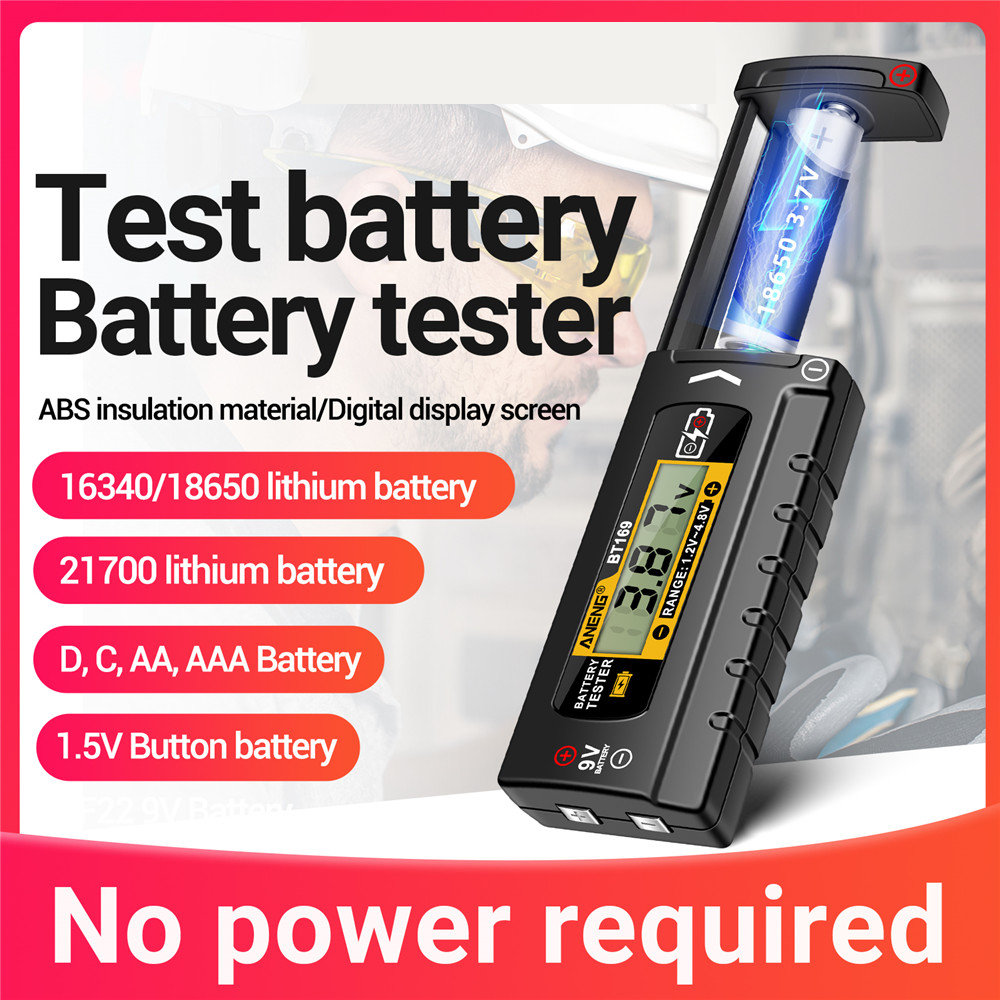 ANENG BT167 Battery Tester LCD Display C AA AAA D 9V 1.5V Universal Button Cell Detector Volt Test Checker Power Diagnostic Tool — reference image 2