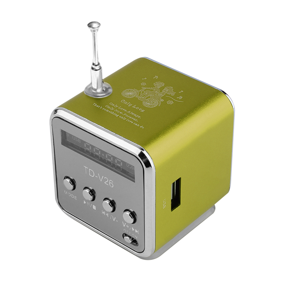 Portable TD-V26 Digital FM Radio Wireless Speaker Mini FM Radio Receiver LCD Display Stereo Loudspeaker Support SD/TF Card — reference image 3