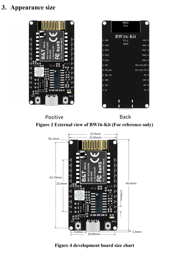 BW16-Kit development board RTL8720DN dual-band Wi-Fi low-power Bluetooth BLE module Type-C interface — reference image 7