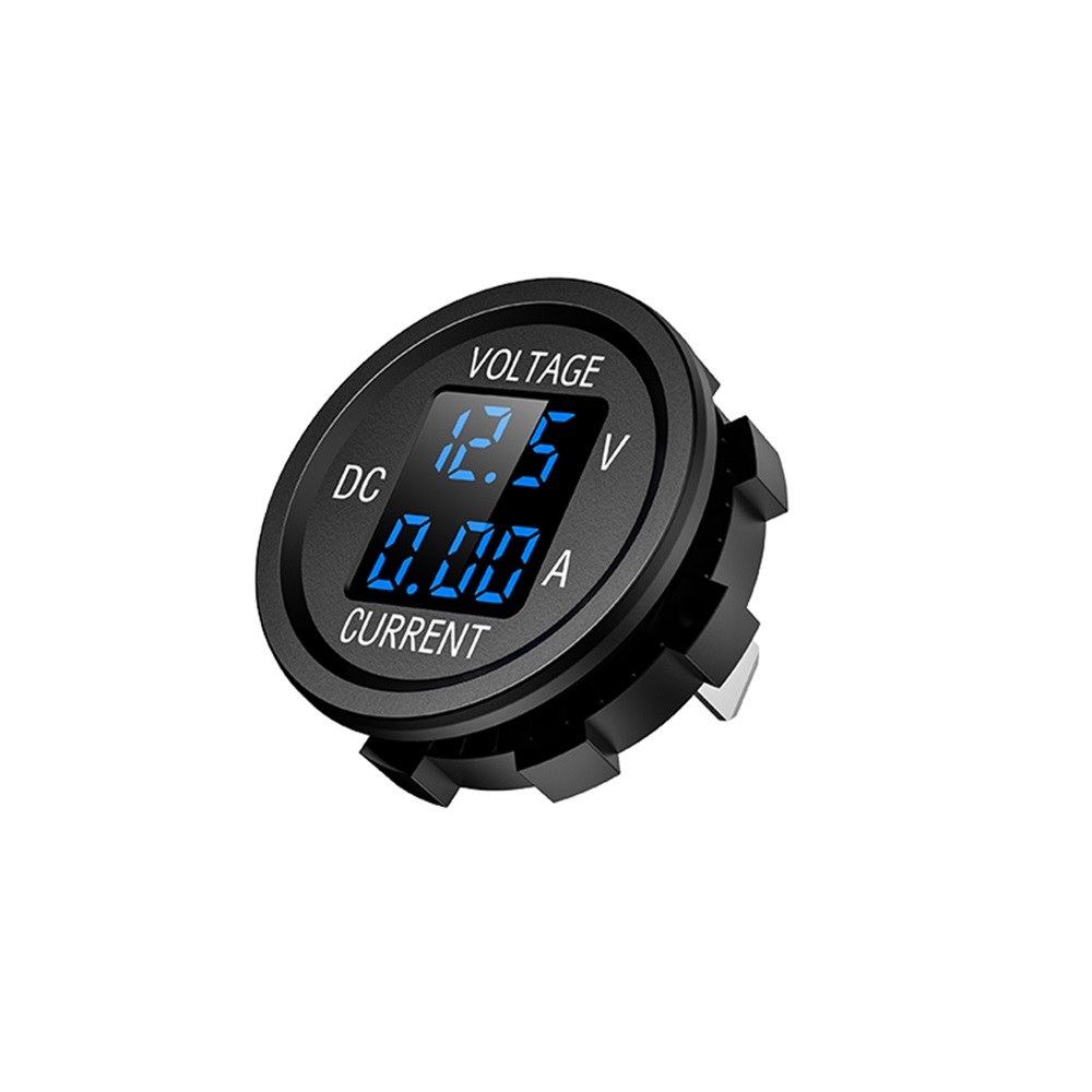DC 5-48V Car Motorcycle Voltmeter Ammeter Mini Digital Waterproof LED Panel Tester Display Round Volt Meter Gauge For 12V Truck — reference image 11