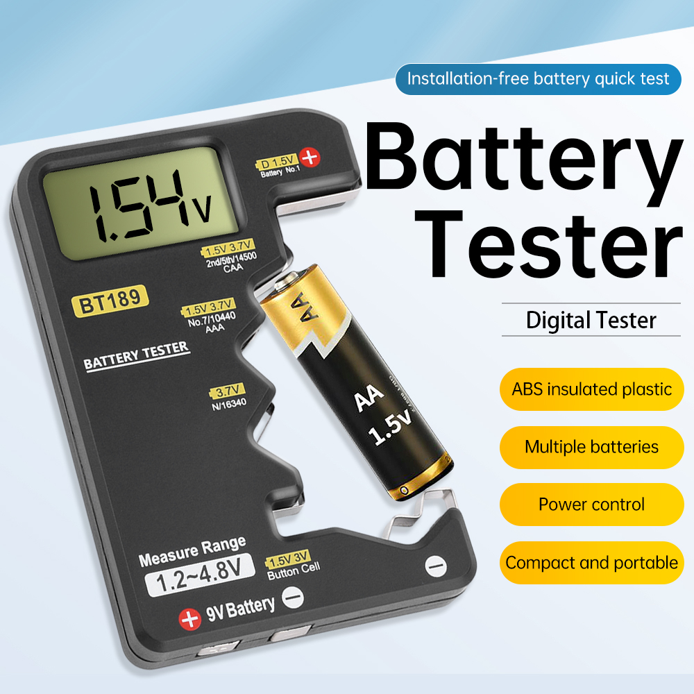 BT189 Ultra-small Battery Tester 9V AAAAA Button Cell Universal Household LCD Digital Display Battery Tester Power Bank Detector — reference image 3