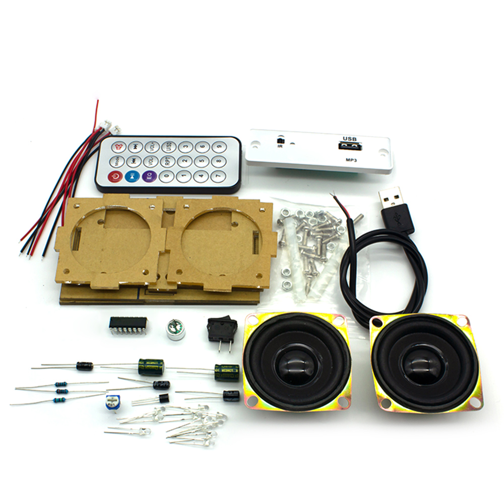 White DIY Electronic Kit Bluetooth Speaker Electronics DIY Soldering Project Kit Teaching Practice Bluetooth Stereo Speaker — reference image 1