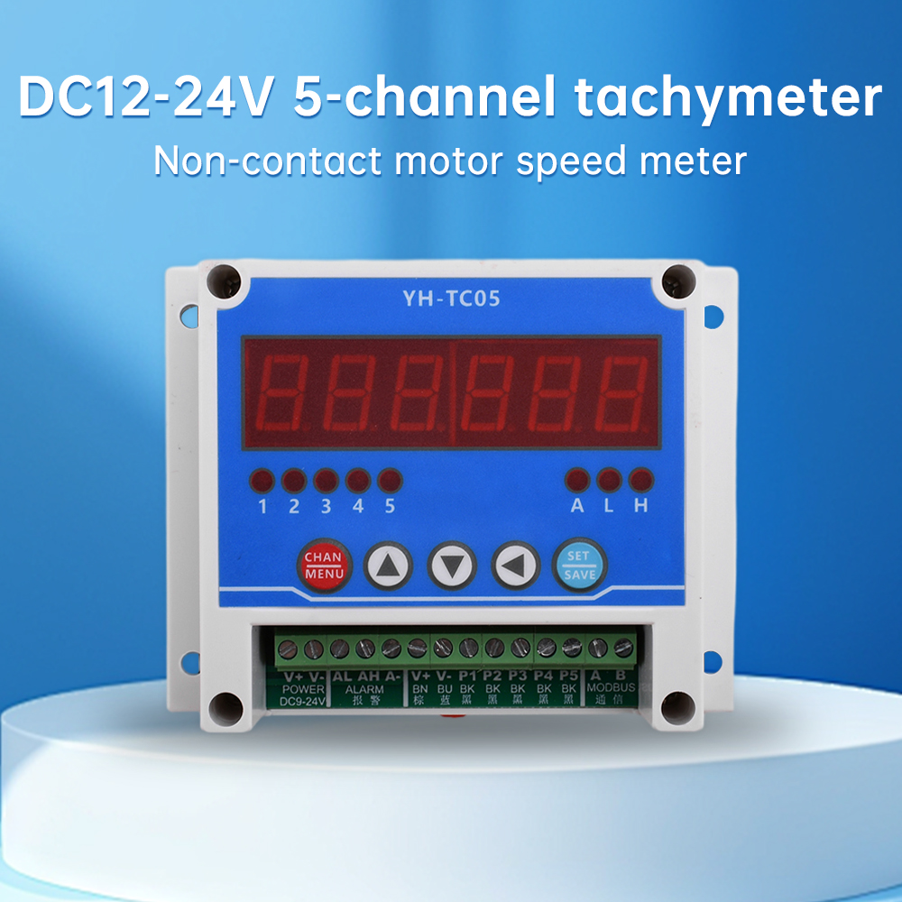 YH-TC05 DC12-24V Tachometer Counter Electronic Digital Display Tachometer Gauge Sensor Non-Contact Motor Speed Meter with Modbus — reference image 6